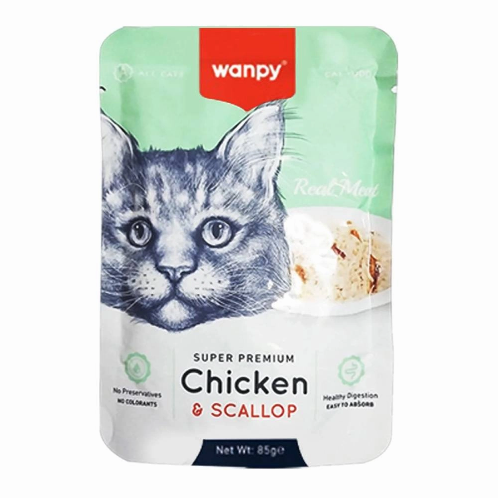 Wanpy Cat Super Premium Chicken & Scallop 85g