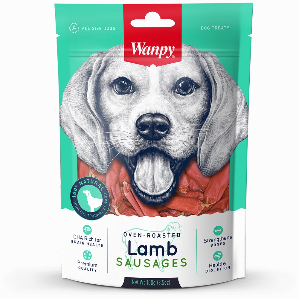 Wanpy Dog Oven-Roasted Lamb Sausages 100g