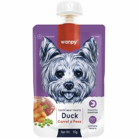 Wanpy Duck, Carrot & Pea Tasty Meat Paste Dog Treat 90g dog sweater dog tuxedo dog dress holiday dog outfit dog birthday shirt