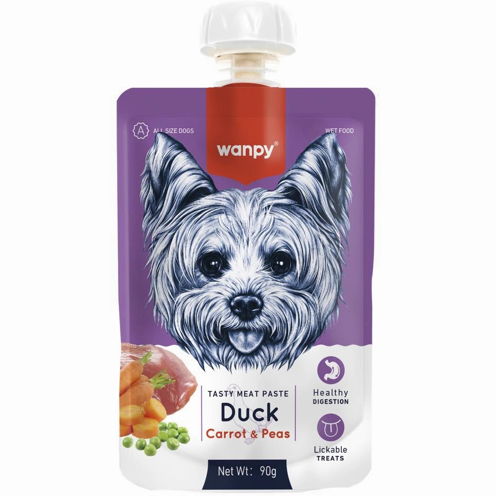 Wanpy Duck, Carrot & Pea Tasty Meat Paste Dog Treat 90g dog sweater dog tuxedo dog dress holiday dog outfit dog birthday shirt