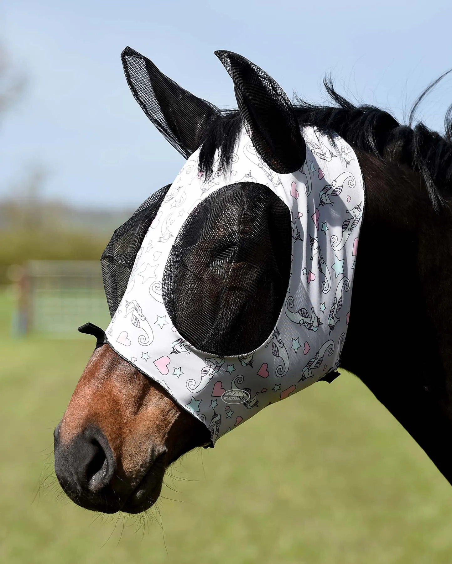 Weatherbeeta Deluxe Stretch Bug Eye Saver Horse Fly Mask with Ears