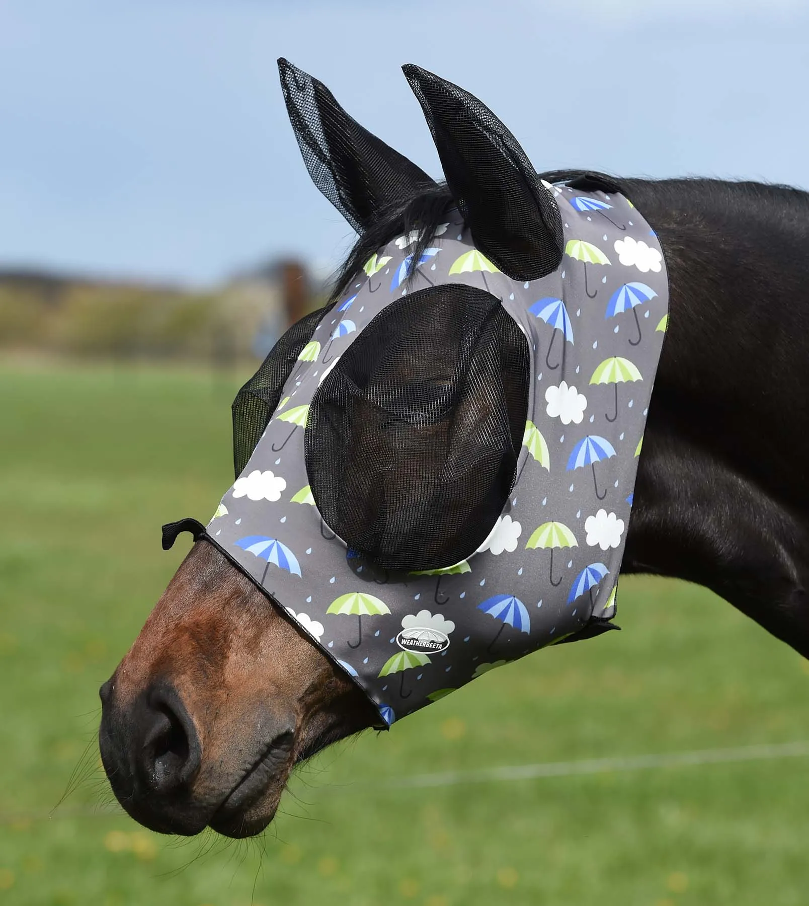 Weatherbeeta Deluxe Stretch Bug Eye Saver Horse Fly Mask with Ears