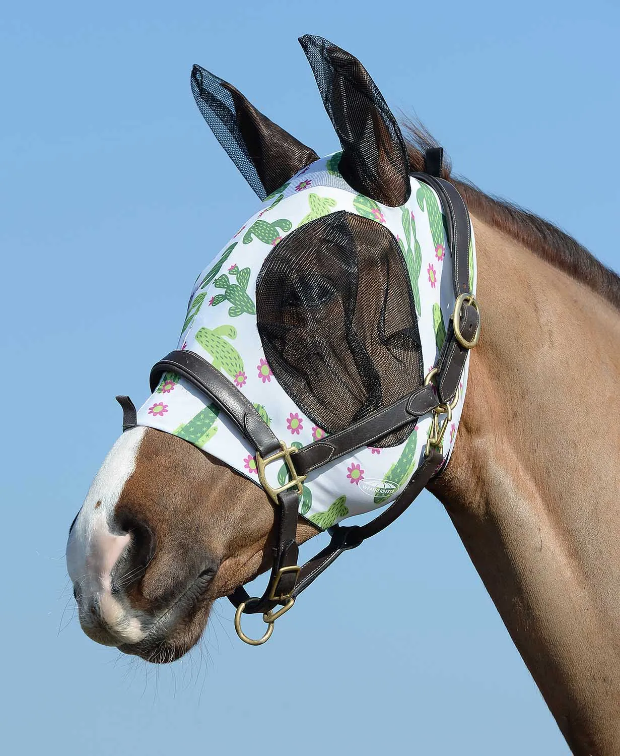 Weatherbeeta Stretch Bug Eye Saver Horse Fly Mask with Ears, Cactus