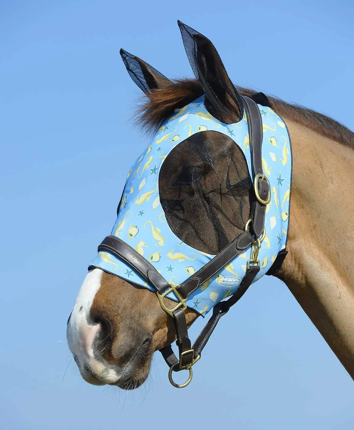 Weatherbeeta Stretch Bug Eye Saver Horse Fly Mask with Ears, Seahorse