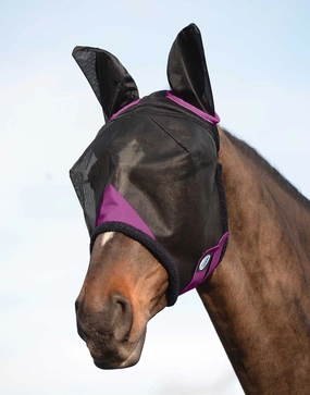 Weatherbeeta ComFITec Durable Mesh Horse Fly Mask with Ears, Black/Purple pet shampoo pet brush pet wipes pet scissors pets comb
