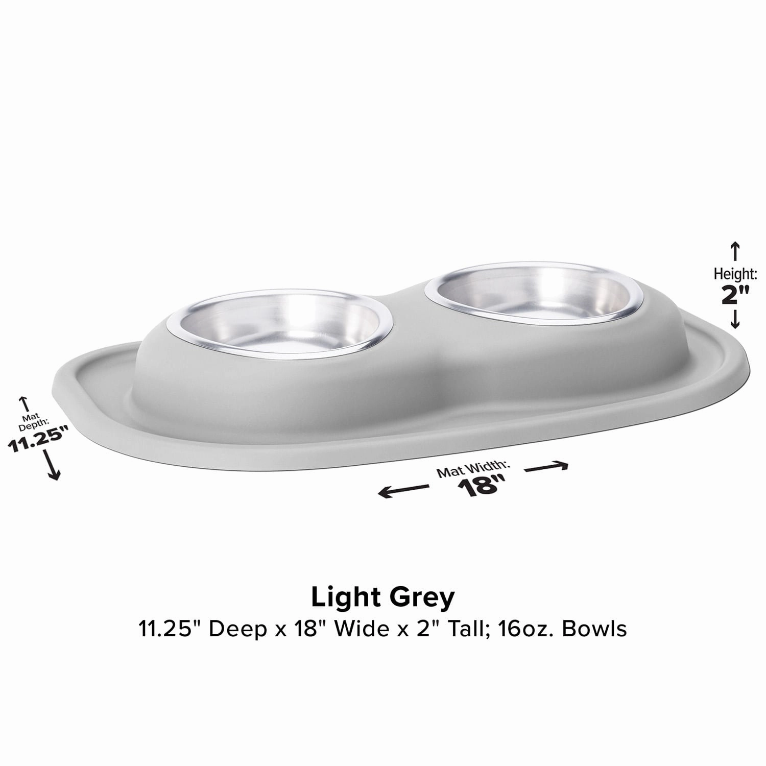 WeatherTech Double Low Pet Feeding System, Stainless Steel