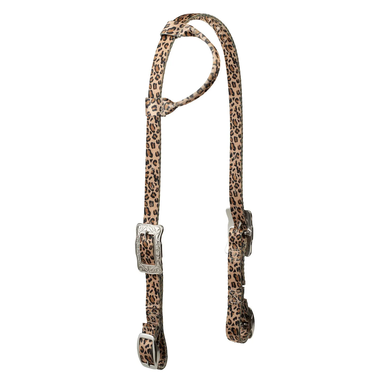 Weaver Patterned Nylon Sliding Ear Headstall for Horses