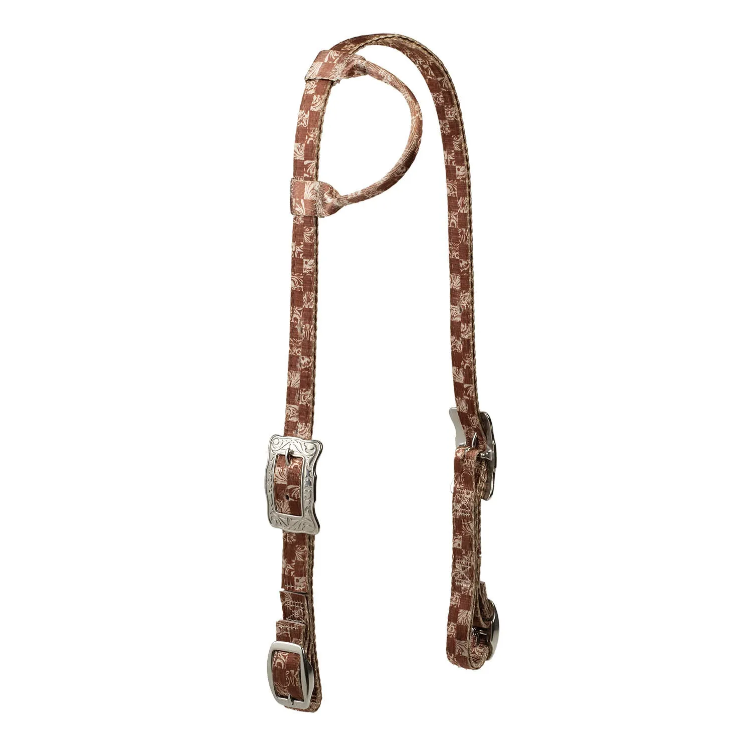 Weaver Patterned Nylon Sliding Ear Headstall for Horses