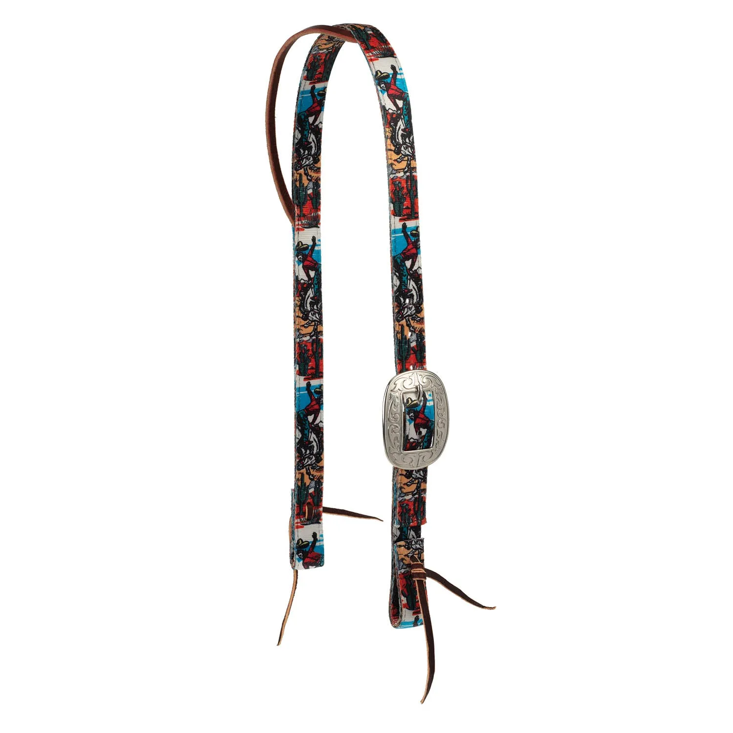 Weaver Patterned Nylon Split Ear Headstall for Horses