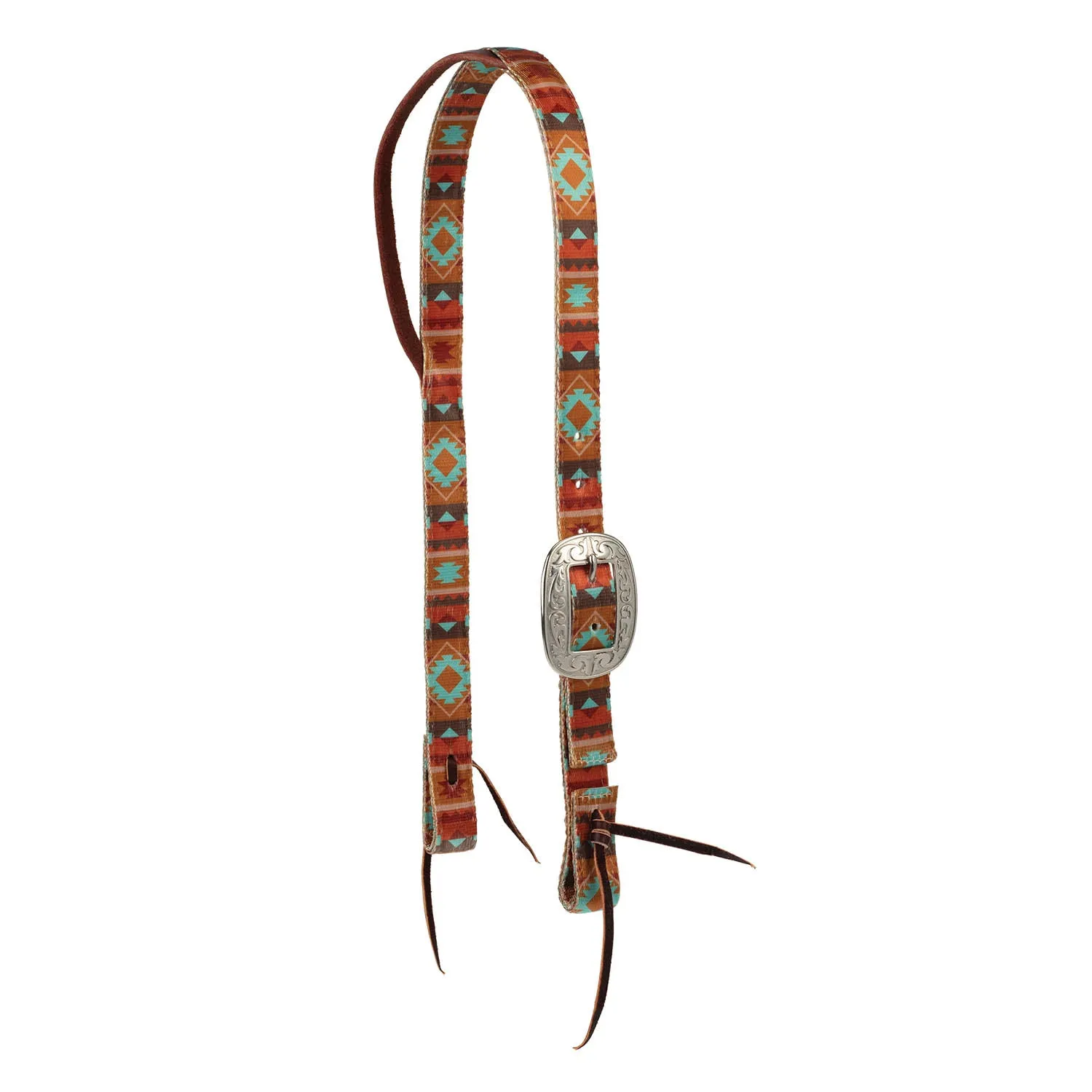 Weaver Patterned Nylon Split Ear Headstall for Horses