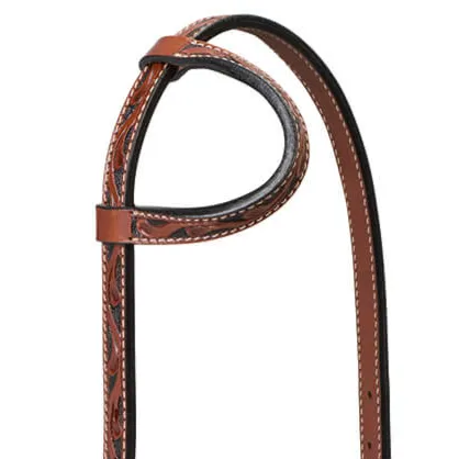 Weaver Turquoise Cross Floral Carved Sliding Ear Headstall