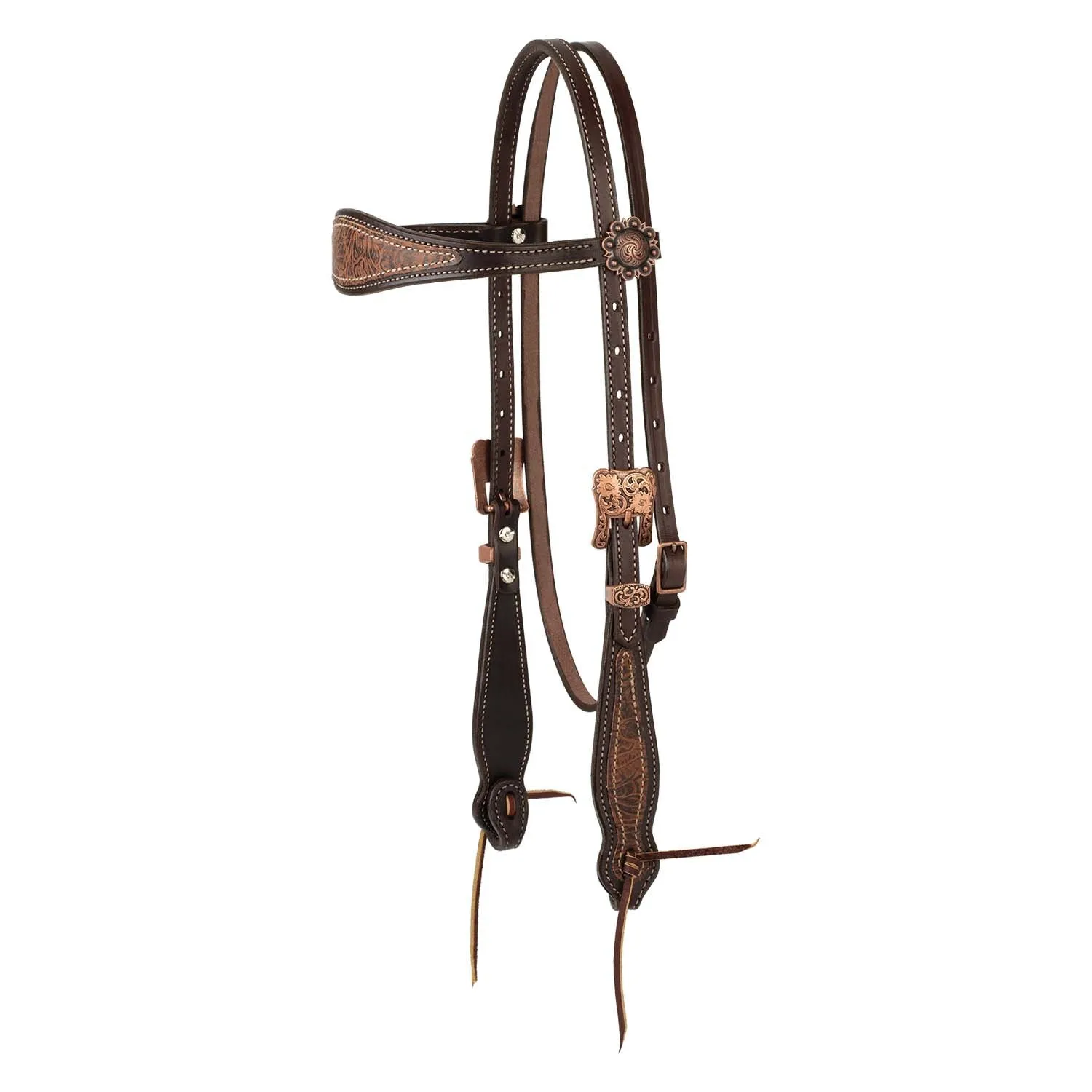 Weaver Western Floral Leather Browband Headstall for Horses