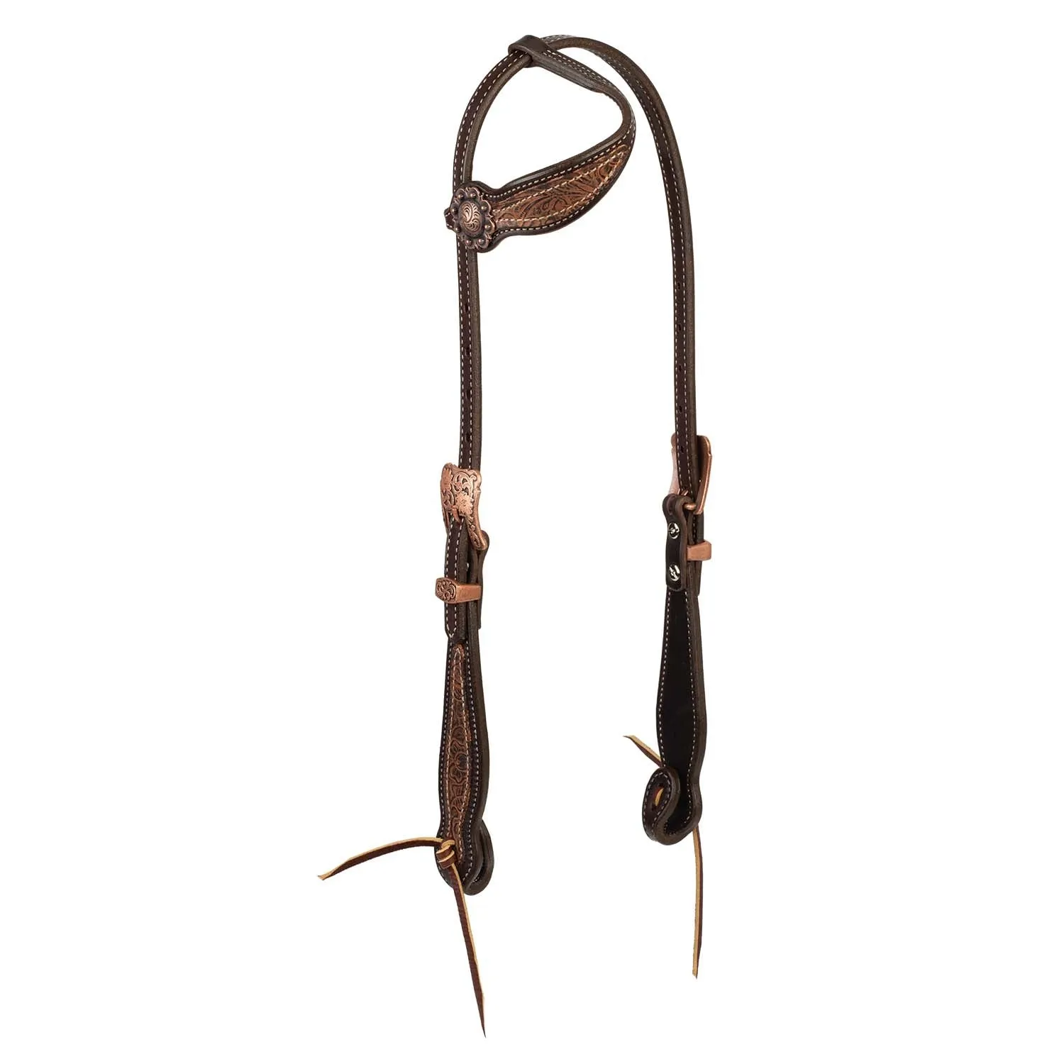 Weaver Western Floral Leather Sliding Ear Headstall for Horses