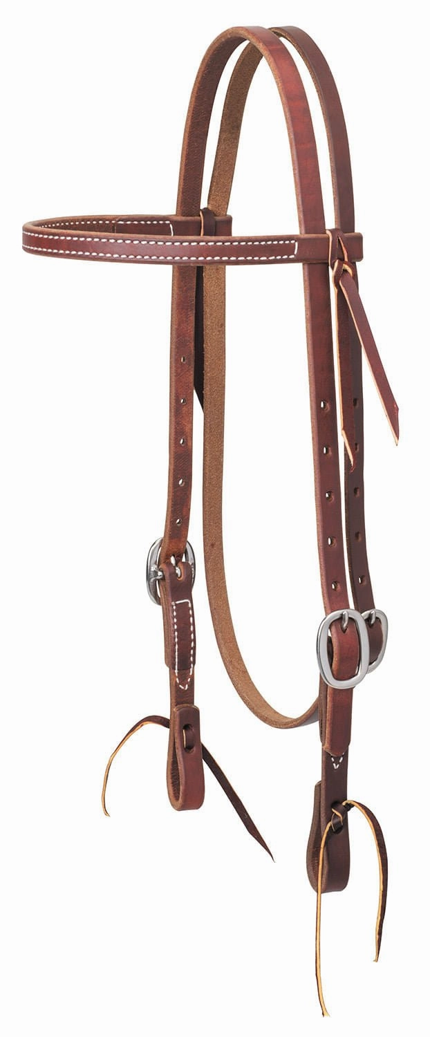 Weaver Oiled Harness Leather Browband Horse Headstall, Full