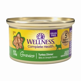 Wellness Complete Health Gravies Turkey Dinner Grain-Free Canned Cat Food 85g cat snacks catnip treats healthy cat food cat reward treats low calorie cat food