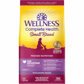 Wellness Complete Health Small Breed Turkey & Peas Senior Dry Dog Food 4lb dog supplies dog food toys accessories dog bed