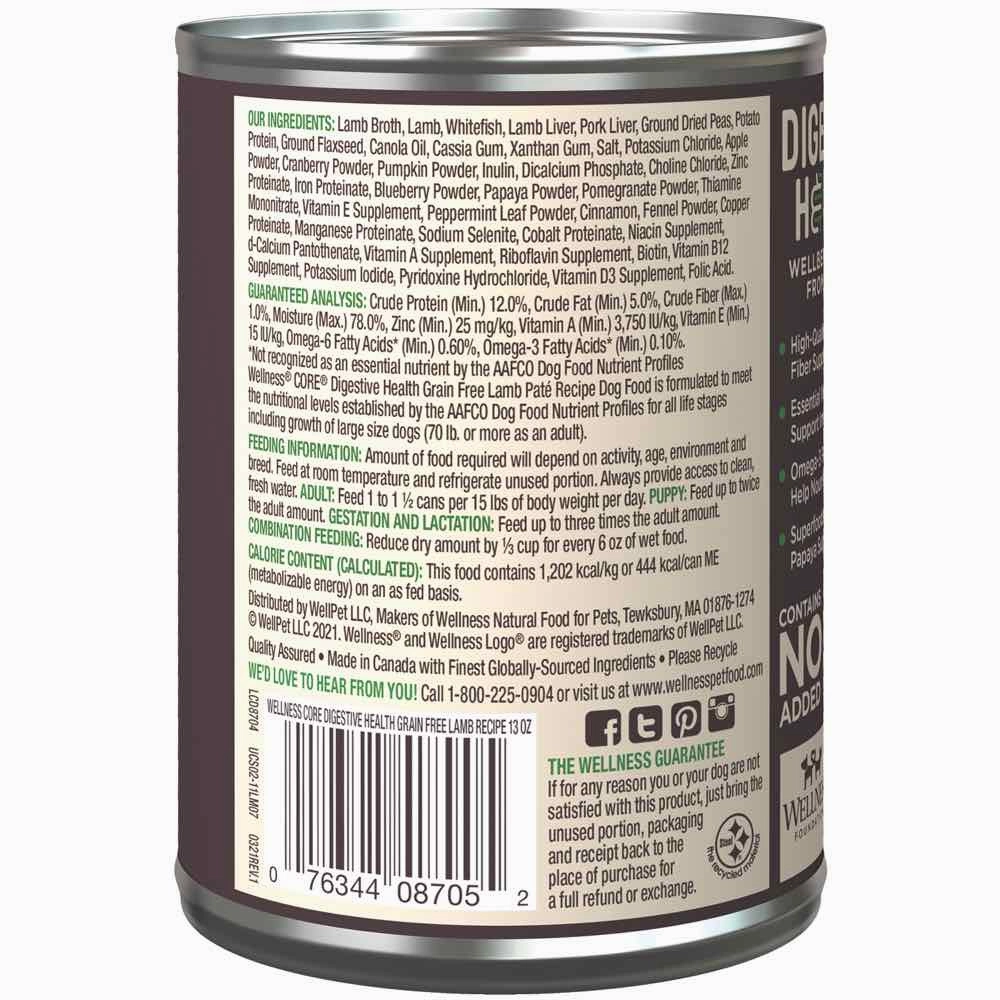 Wellness CORE Digestive Health Lamb Grain-Free Canned Dog Food 13oz