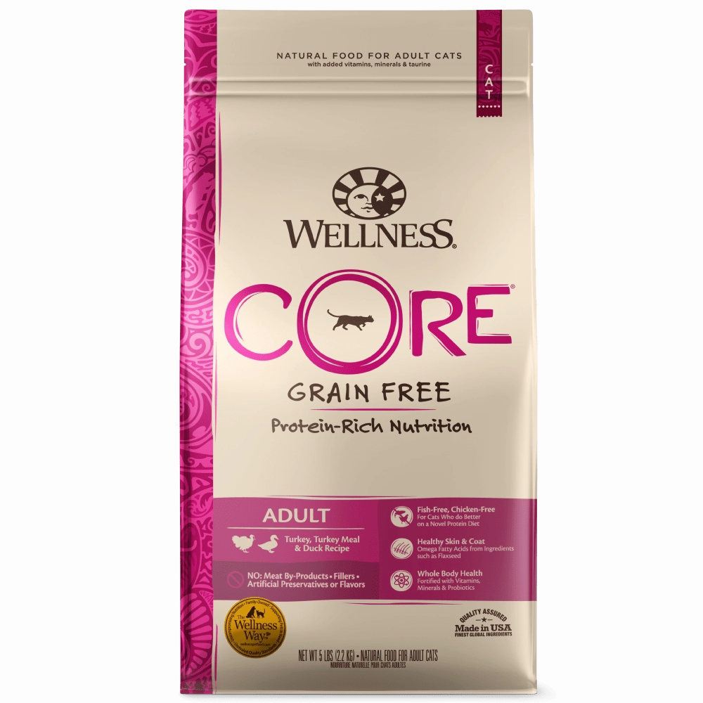 Wellness CORE Grain Free Natural Turkey, Turkey Meal, and Duck Dry Cat Food