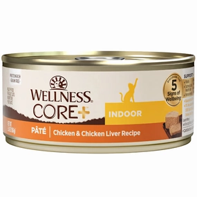 Wellness CORE  Pate Indoor Chicken & Chicken Liver Grain-Free Canned Cat Food 156g cat snacks catnip treats healthy cat food cat reward treats low calorie cat food