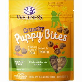 Wellness Crunchy Puppy Bites Chicken & Carrots Recipe Grain-Free Dog Treats 6oz dog supplies dog food toys accessories dog bed