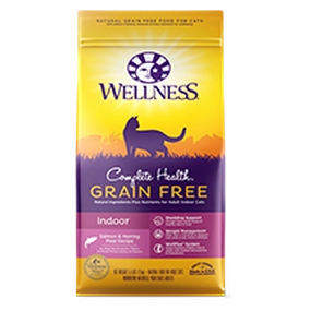 Wellness Grain Free Complete Health Indoor Salmon & Herring Dry Cat Food cat supplies cat house cat tree cat feeder cat collar