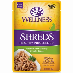 Wellness Healthy Indulgence Shreds with Chicken & Turkey Wet Cat Food cat supplies cat house cat tree cat feeder cat collar