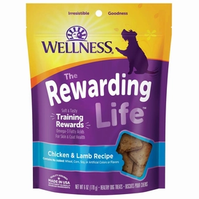 Wellness Rewarding Life (WellBites) Chicken & Lamb Grain Free Dog Treats 6oz (Exp 13Sep25) dog supplies dog food toys accessories dog bed