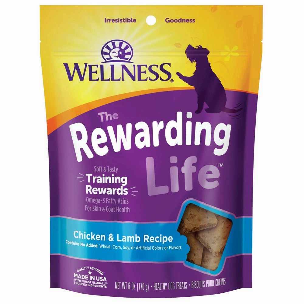 Wellness Rewarding Life (WellBites) Chicken & Lamb Grain Free Dog Treats 6oz (Exp 13Sep25) dog supplies dog food toys accessories dog bed