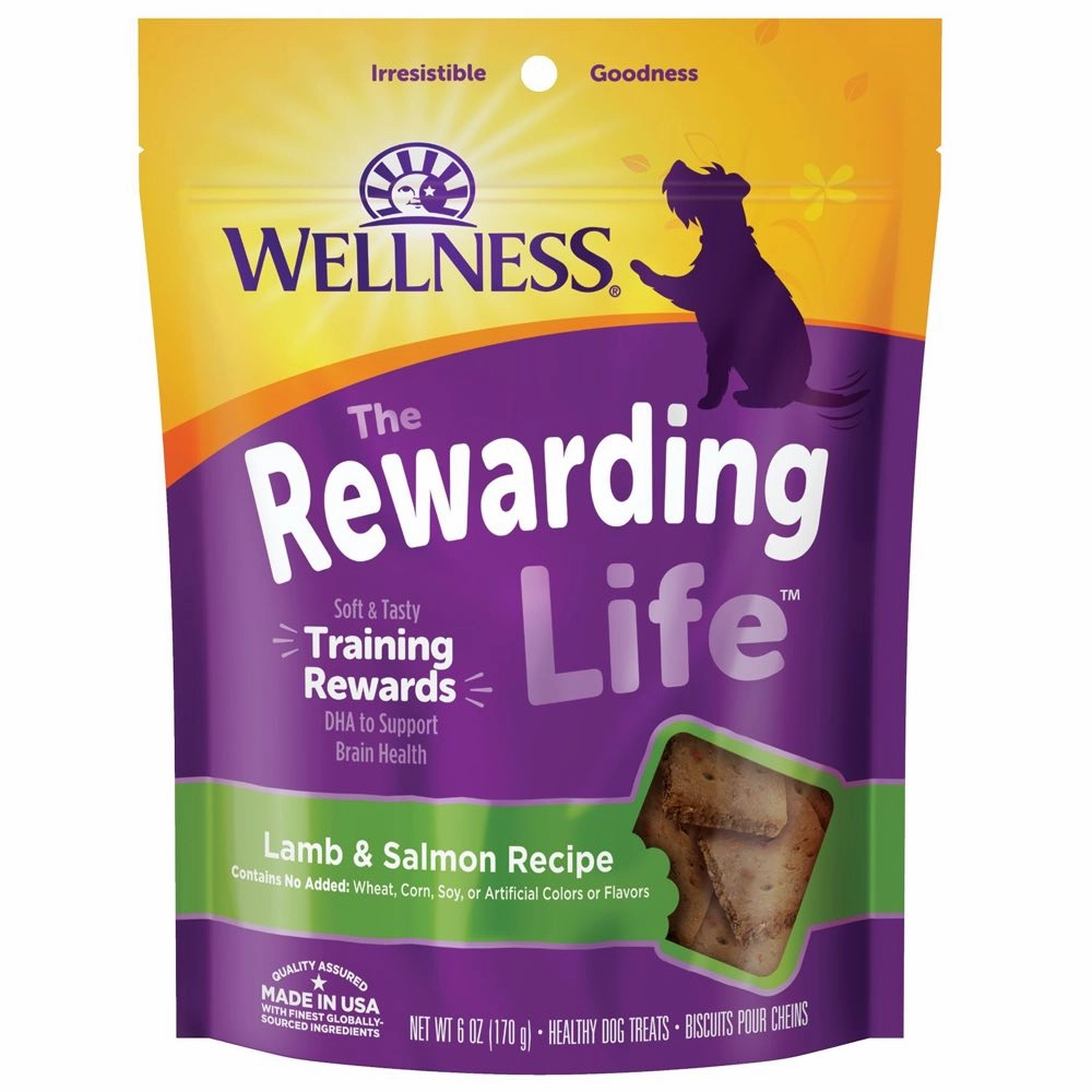 Wellness Rewarding Life (WellBites) Lamb & Salmon Grain Free Dog Treats 6oz dog supplies dog food toys accessories dog bed
