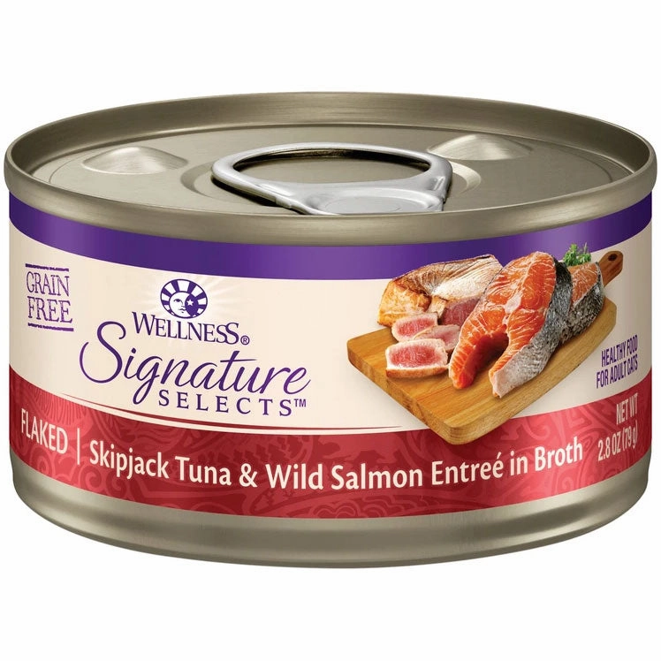 Wellness Signature Selects Flaked Tuna & Salmon in Broth Wet Cat Food cat supplies cat house cat tree cat feeder cat collar