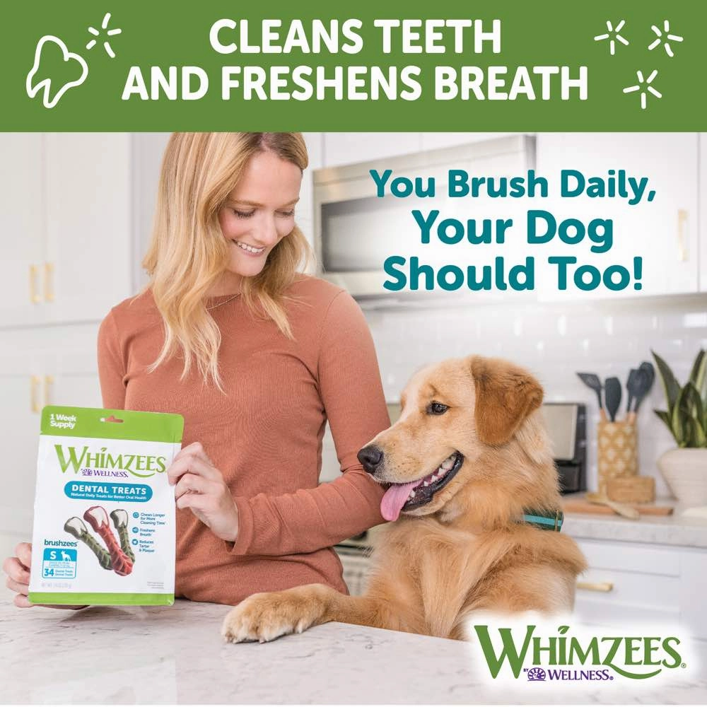 Whimzees Toothbrush Small Grain-Free Dental Dog Treats 24pcs