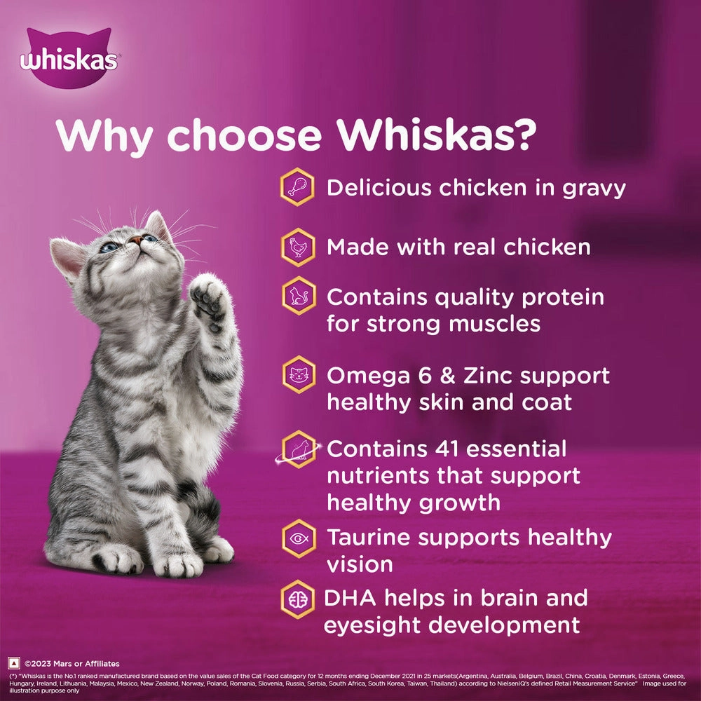 Whiskas Chicken in Gravy Kitten (2-12 Months) Cat Wet Food