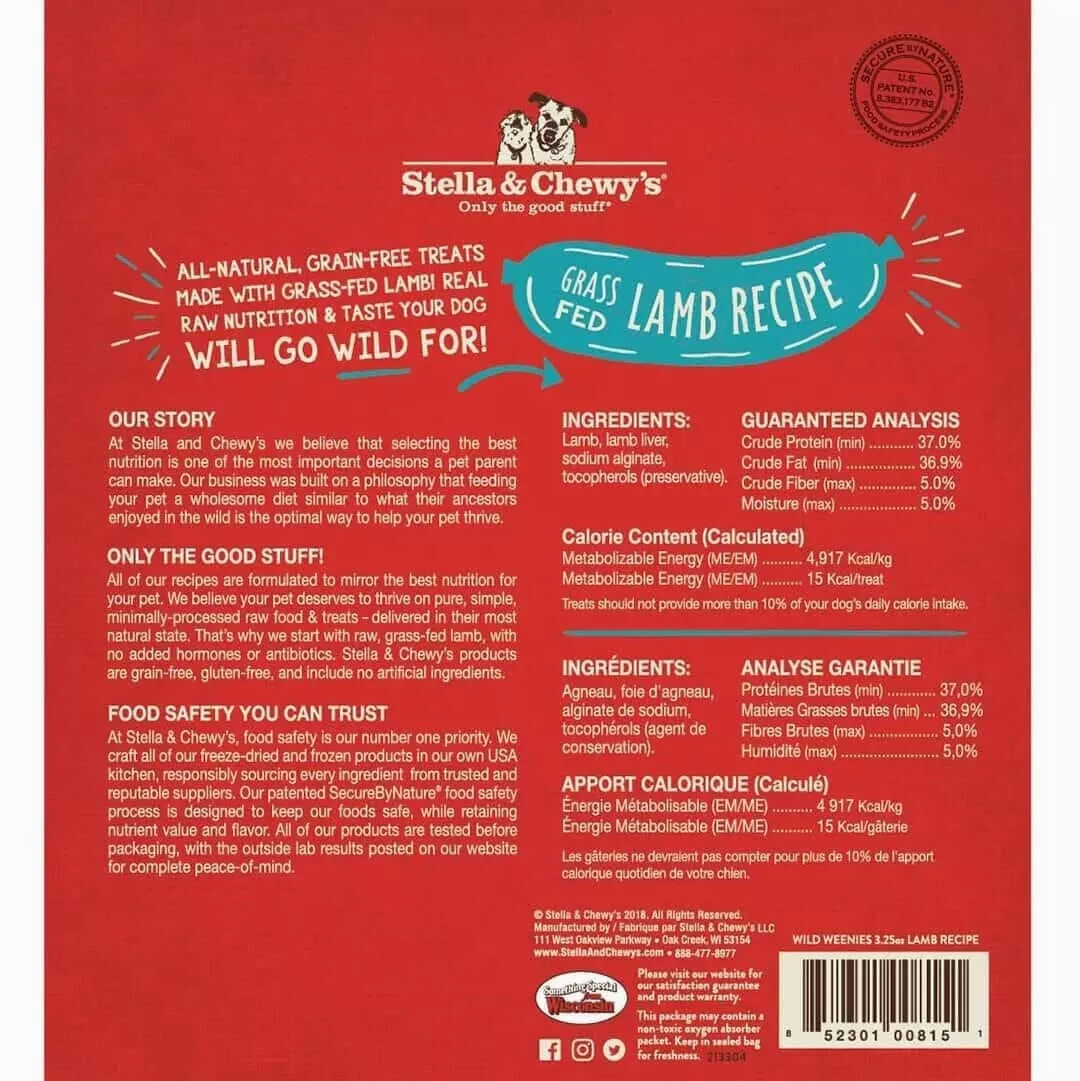Wild Weenies Grass Fed Lamb Dog Treats