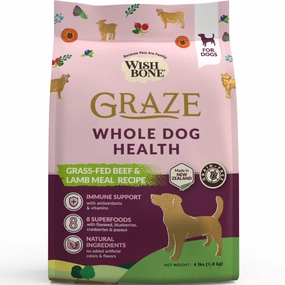 Wishbone Graze Grass-Fed Beef & Lamb Meal Grain-Free Adult Dry Dog Food dog supplies dog food toys accessories dog bed