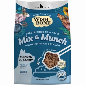 Wishbone Mix & Munch Chicken & Rabbit Grain-Free Freeze-Dried Raw Food Cat Food Topper 350g premium cat food dental cat treats cat chicken treats tuna cat food cat fish treats