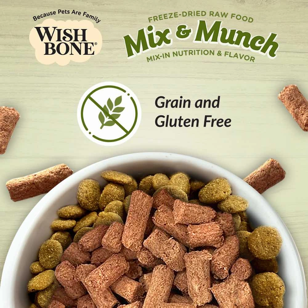 Wishbone Mix & Munch Lamb, Goat & Chicken Grain-Free Freeze-Dried Raw Food Dog Food Topper 350g