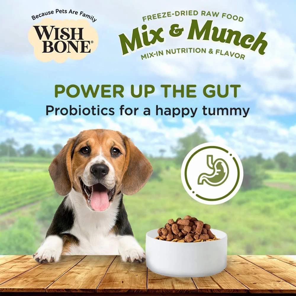 Wishbone Mix & Munch Lamb, Goat & Chicken Grain-Free Freeze-Dried Raw Food Dog Food Topper 350g