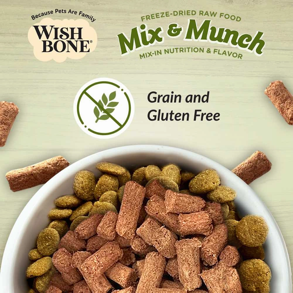 Wishbone Mix & Munch Lamb, Goat & Chicken Grain-Free Freeze-Dried Raw Food Dog Food Topper 350g