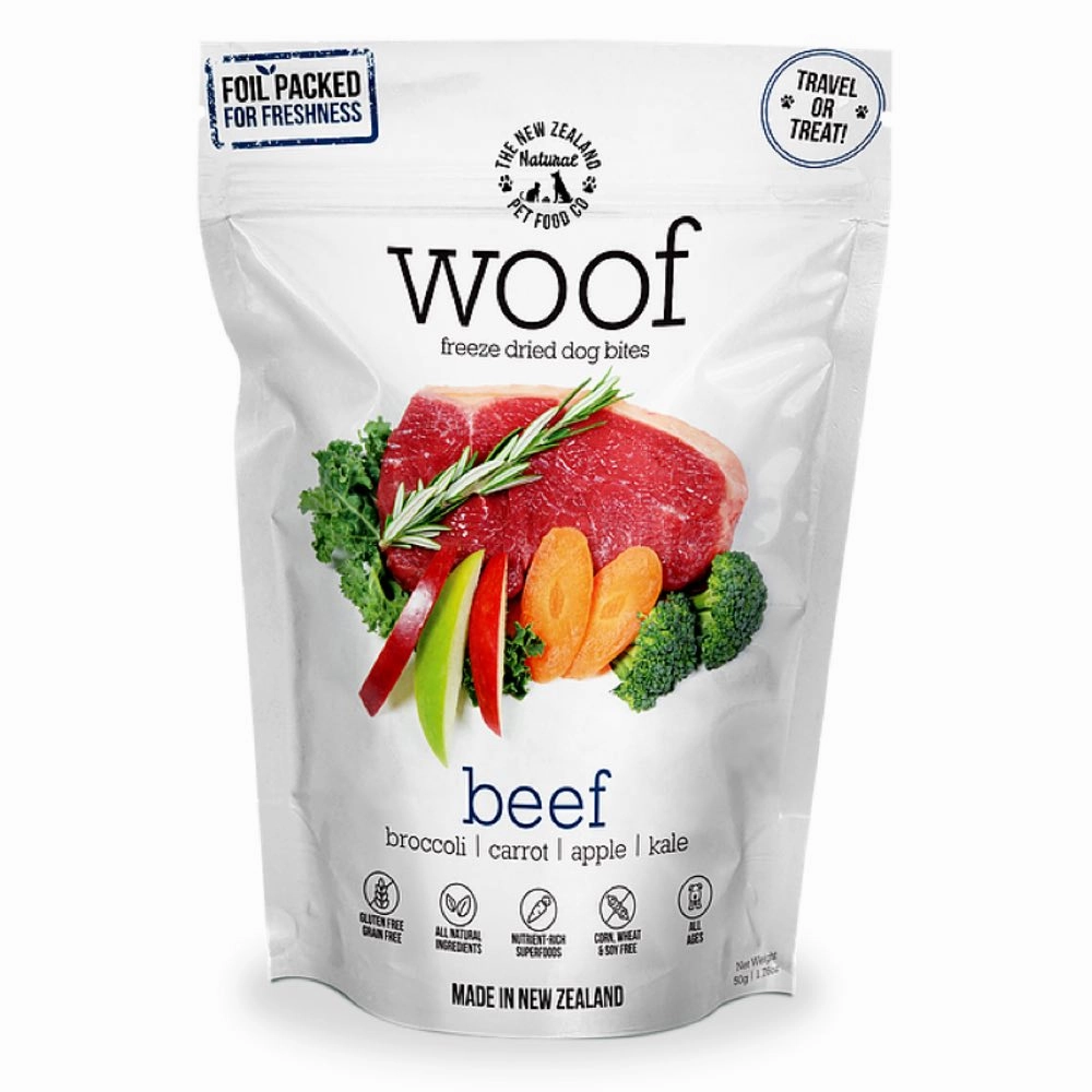 WOOF Beef Freeze Dried Dog Bites Treats 50g dog supplies dog food toys accessories dog bed