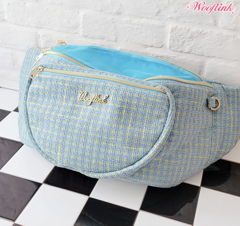 Wooflink Hug Me Bag - Tweed Blue