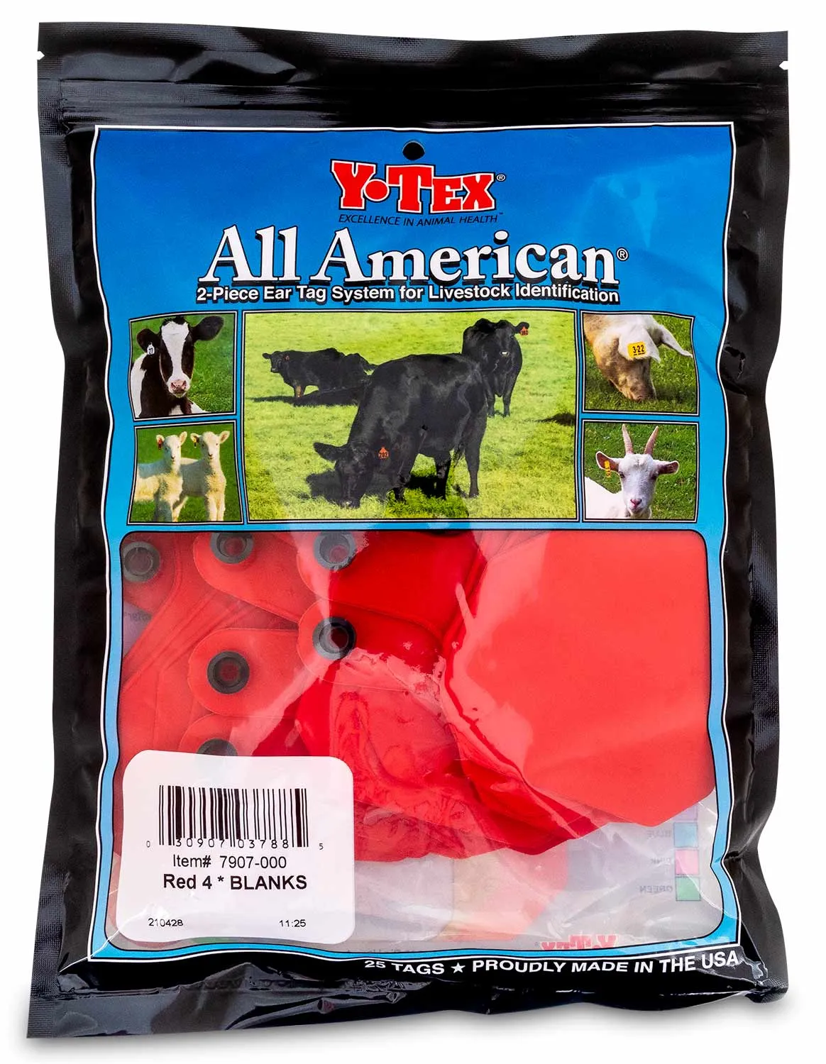 Y-Tex Blank 2-Piece Ear Tags, 25 ct