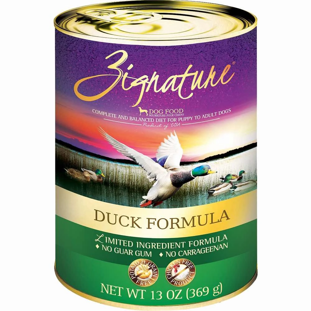Zignature Duck Grain Free Canned Dog Food 369g dog supplies dog food toys accessories dog bed