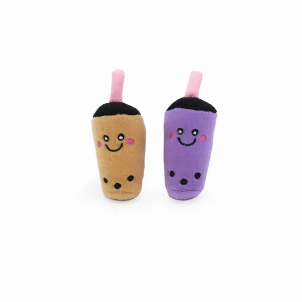 ZippyClaws NomNomz - 2-Pack Milk Tea and Taro Cat Toy cat supplies cat house cat tree cat feeder cat collar
