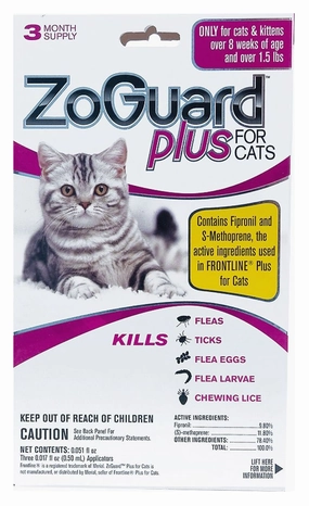 ZoGuard Plus for Cats, 3 pack cat grooming cat shampoo cat conditioner cat comb cat grooming glove